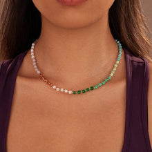 Load image into Gallery viewer, Multicolored Gradient Cube Crystal Necklace