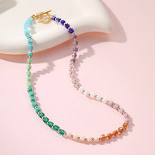Load image into Gallery viewer, Multicolored Gradient Cube Crystal Necklace
