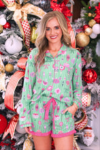 Load image into Gallery viewer, PREORDER Decked in Ornaments Ruffle Pajama Set