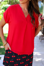 Load image into Gallery viewer, Whitney Woven Blouse - Red