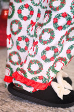 Load image into Gallery viewer, PREORDER Ribbon Wreath Ruffle Pajama Set