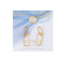 Load image into Gallery viewer, 18K Gold Textured Oval Link Dangle Earrings