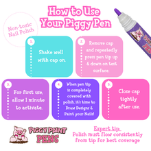 Load image into Gallery viewer, PURPLE Power Piggy Paint Pen Non-Toxic Nail Polish