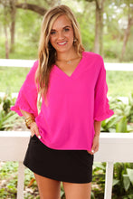 Load image into Gallery viewer, Amy Ruffle Sleeve Top - Pink