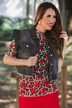 Load image into Gallery viewer, Black Jordan Ruffle Denim Vest