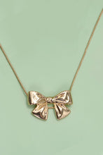 Load image into Gallery viewer, Bow Necklace with Snake Chain