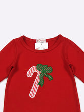 Load image into Gallery viewer, Embroidered Candy Cane Romper