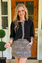 Load image into Gallery viewer, Cassidy Tie Sleeve Top -Blk/Leopard