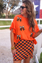 Load image into Gallery viewer, Checkerboard Mini Skirt Orange/Black