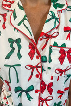 Load image into Gallery viewer, Christmas Bow Ruffle Pajama Set