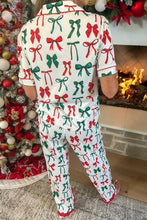 Load image into Gallery viewer, Christmas Bow Ruffle Pajama Set