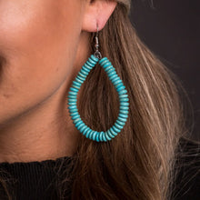 Load image into Gallery viewer, Turq Rondel Teardrop Earring