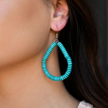 Load image into Gallery viewer, Turq Rondel Teardrop Earring