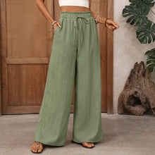 Load image into Gallery viewer, Green High Waist Drawstring Pants