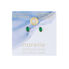 Load image into Gallery viewer, Oval Gem Cubic Zirconia 18K Gold Stud