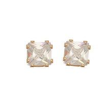Load image into Gallery viewer, Square Cubic Zirconia Stud Earrings