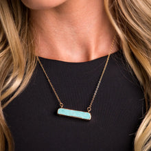 Load image into Gallery viewer, Dainty Gold Necklace w/Turq Bar