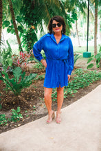 Load image into Gallery viewer, Blue Hot Shot Pleated Dress
