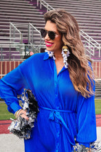 Load image into Gallery viewer, Blue Hot Shot Pleated Dress