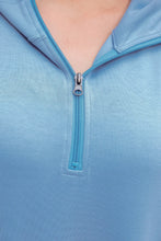 Load image into Gallery viewer, Blue Kayla Luxe Hooded Quarter Zip