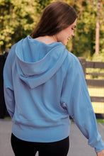 Load image into Gallery viewer, Blue Kayla Luxe Hooded Quarter Zip