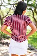 Load image into Gallery viewer, Maroon Layla Flutter Sleeve Blouse