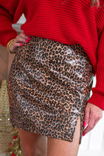 Load image into Gallery viewer, Leopard Faux Leather Skirt