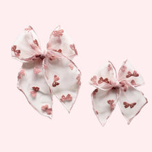 Load image into Gallery viewer, Mauve Flocked Elle Bow