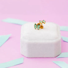 Load image into Gallery viewer, Mint Bow Stud Earrings