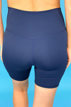 Load image into Gallery viewer, Solid Navy Biker Shorts