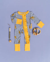 Load image into Gallery viewer, Party Leopard Bamboo Zip Footie