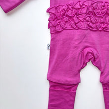 Load image into Gallery viewer, Pink Bamboo Ruffle Footie