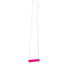 Load image into Gallery viewer, Dainty Silver Necklace w/Pink Bar
