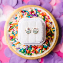 Load image into Gallery viewer, Rainbow Cupcake Stud Earrings