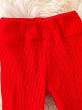 Load image into Gallery viewer, Red Ribbed Bell Bottoms