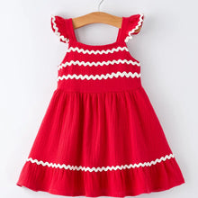 Load image into Gallery viewer, Red Ruffle Trim Dress