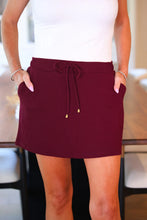 Load image into Gallery viewer, Burgundy Ribbed Skort