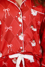 Load image into Gallery viewer, Santa's Signature Bow Ruffle PJ Set