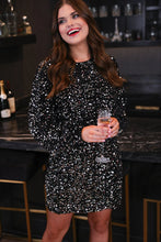 Load image into Gallery viewer, Black Sequin Dress