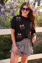 Load image into Gallery viewer, Sideline Sparkle Ruffle Top - Black