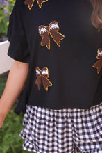 Load image into Gallery viewer, Sideline Sparkle Ruffle Top - Black