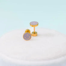 Load image into Gallery viewer, Lavender Smiley Stud Earrings