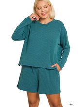 Load image into Gallery viewer, LS Rib Short & Tee Set - Teal