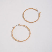Load image into Gallery viewer, Large Textured Hoop Earrings