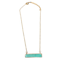 Load image into Gallery viewer, Dainty Gold Necklace w/Turq Bar