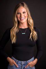 Load image into Gallery viewer, Dainty Gold Necklace w/Turq Bar