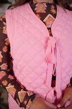 Load image into Gallery viewer, Twila Quilted Tie Vest - Pink