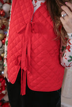 Load image into Gallery viewer, Twila Quilted Tie Vest - Red