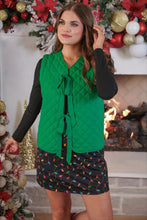 Load image into Gallery viewer, Twila Quilted Tie Vest - Green