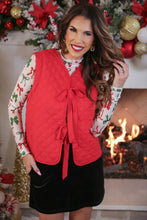 Load image into Gallery viewer, Twila Quilted Tie Vest - Red